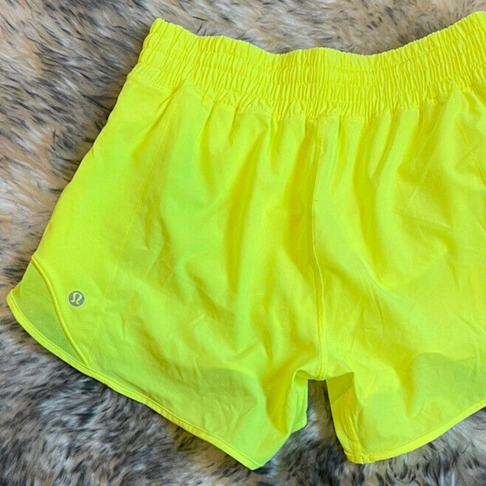 Lululemon Hotty Hot HR Short *Long 4" in Highlight Yellow, Size 4 Tall